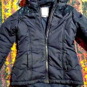 Navy girls winter coat, S (5-6)